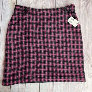 Harold’s Lined Plaid Skirt wool 8 NWT
